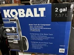 New Kobalt Quiet Tech 2-gallon Portable Electric 125 Psi Hot Dog Air Compressor. Fixed Price $154.99.