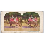 Stereoview Card "all Aboard A Big Wheel Barrow Load" No. 21 T W Ingersoll 1902. Fixed Price $8.06.