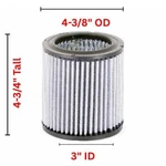 Heavy Duty Air Intake Filter Element - Washable 4-3/8" Od, 3" Id, 4-3/4" Ht. Fixed Price $19.99.