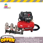 Porter-cable 6 Gal. 150 Psi Portable Electric Air Compressor W/ 16-gauge Nailer. Fixed Price $371.00.