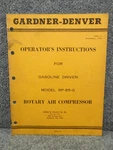 Gardner Denver Rp-85-g Rotary Portable Air Compressor Ocr-11 Operators Manual. Fixed Price $37.49.