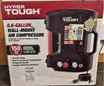 Hyper Tough 0.6 Gal Wall-mount Air Compressor 150 Psi Oil-free 1.0 Hp. Fixed Price $120.00.