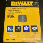 Dewalt 1-3/4 Inch 16 Gauge Straight Finish Nails (2500 Pack) Dcs16175. Fixed Price $19.50.