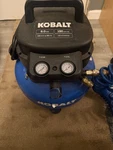 Kobalt 6-gallon Single Stage Portable Pancake Air Compressor - 0210644b. Fixed Price $120.00.