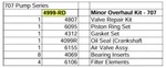 4999-rd Minor Overhaul Kit For Saylor Beall 707 (after Aug. 1980, Sn 7a-14-ge). Fixed Price $504.40.