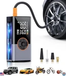 Portable Tire Inflator & Air Compressor - 150psi, 25000mah Cordless Car Pump. Fixed Price $122.48.